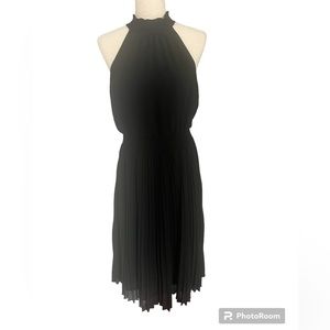 White House Black Market Elegant Black Halter Midi Dress